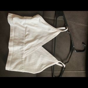 very cropped white tank